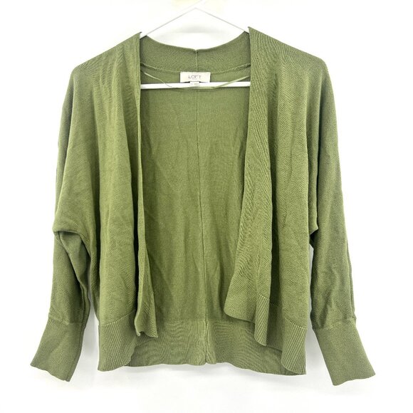 Loft Green Open Front Cardigan Sweater Women's Small - Picture 1 of 4